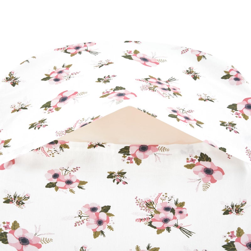 TILLYOU Cotton Fitted Bassinet Sheets for Baby Boy Girl, Fit for Halo Bassinet Swivel Sleeper, Adapt to Hourglass Bassinet Mattress Sheet, 31.5'' x 18'', 2 Pack Floral & Pink - Image 4